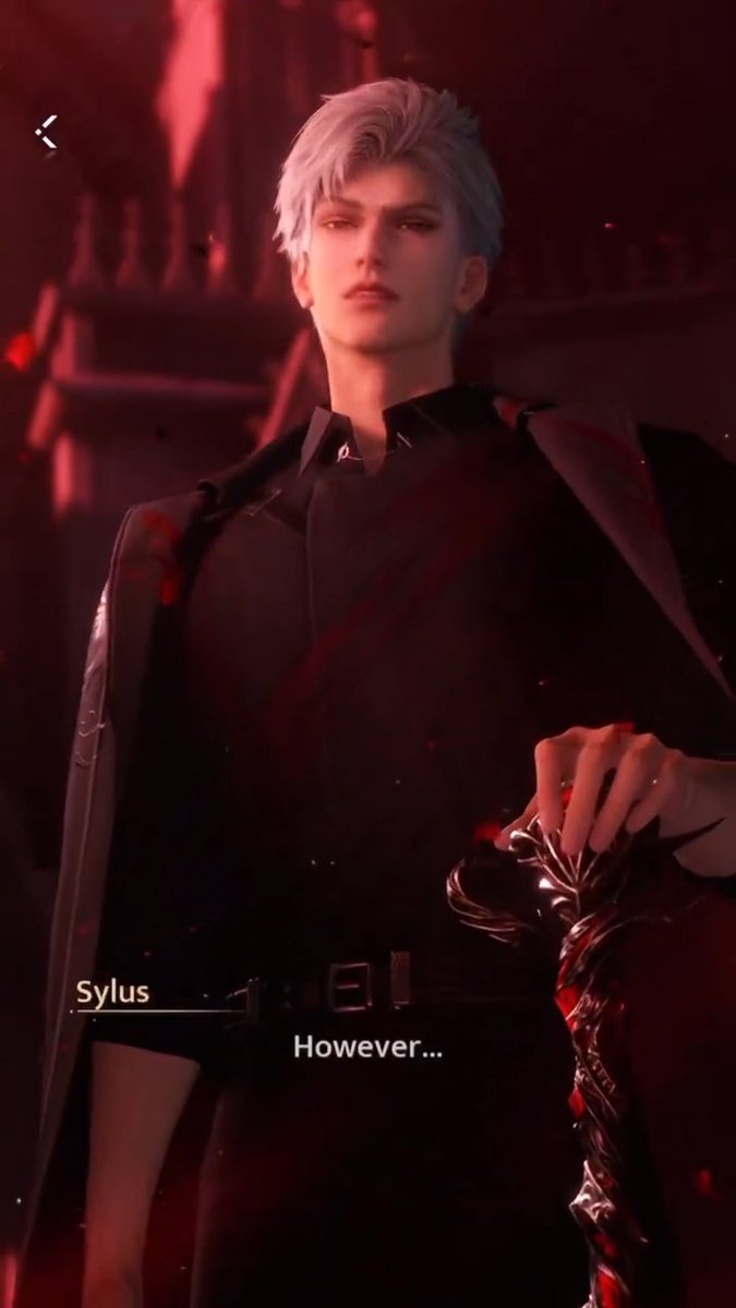 Crimson Rapture scene but with Onychinus Sylus, his power 😭 You can see a lot more facial expressions without his long hair and fringe getting in the way lol #LoveandDeepspace