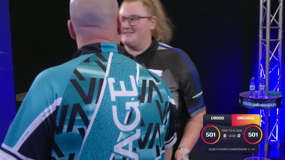 CROSS WHITEWASHES GREAVES! Rob Cross convincingly beats Beau Greaves in his opening round game of #PC2, as he charges to a 6-0 victory over Beau and Arrow! 📺 #PC2