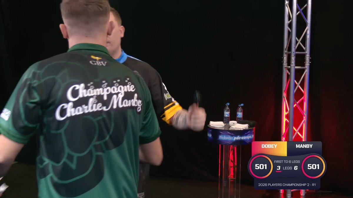 MANBY DUMPS OUT DOBEY! Charlie Manby defeats Chris Dobey thanks to a superior display on the outer-ring! 📺 #PC2