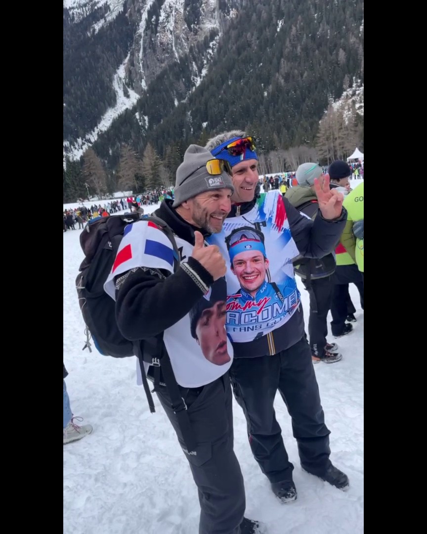 Pas le même fils, mais la même passion pour les papas Perrot et Giacomel 😍 #MilanoCortina2026