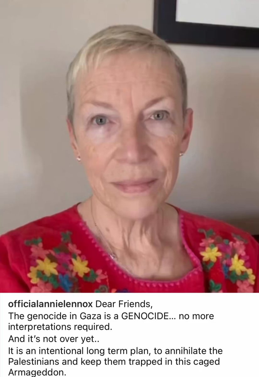 ‘Humanitarian’ Annie Lennox posts another video about Gaza, while staying SILENT on tens of thousands of Iranians being killed. “It seems as if moral compass has been taken away. Just removed.”