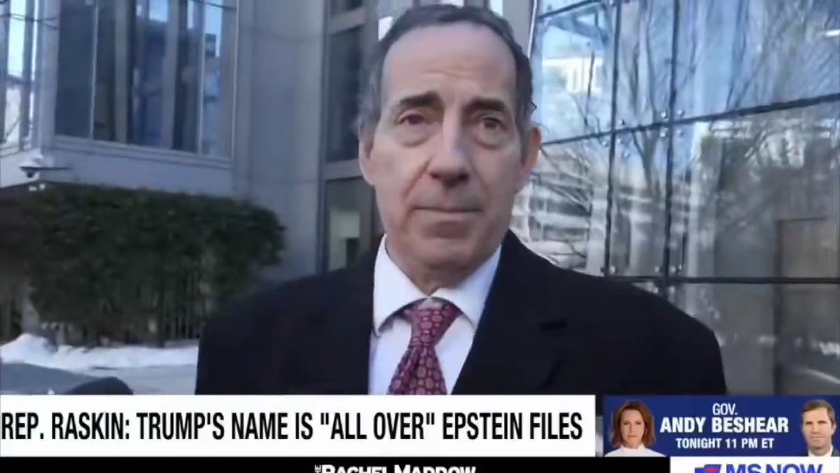 BREAKING: Donald Trump’s name has been redacted from the Epstein files multiple times according to Jamie Raskin. Rep. Jamie Raskin Tomorrow Pam Bondi must be asked straight out why she redacted Trump‘s name from the Epstein files and why she has redacted so many other names from the Epstein files. What is she hiding?