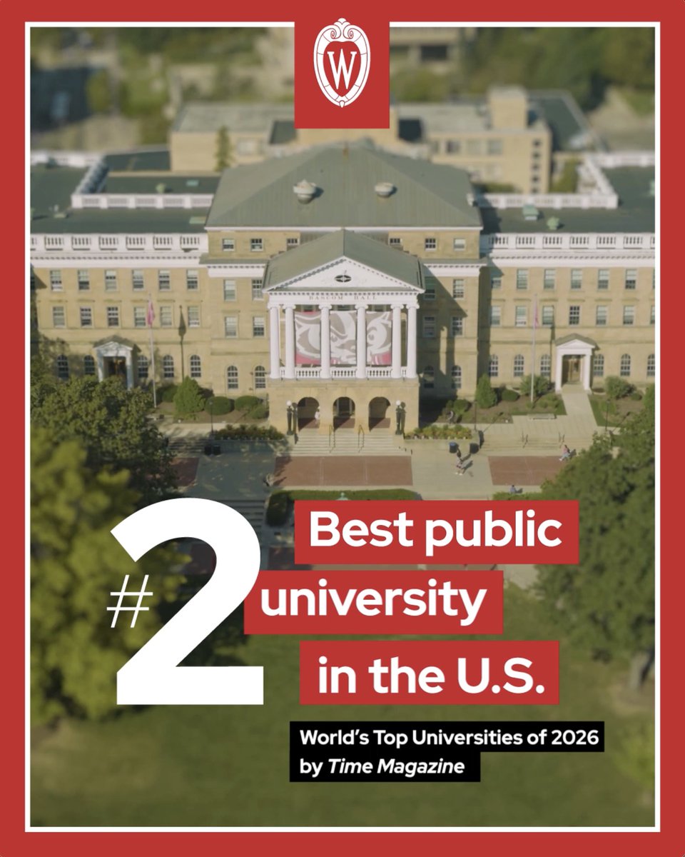 #UWMadison is officially #2 among all public universities in the United States, according to TIME. When you say Wisconsin, you've said it all! 👐 Read more: