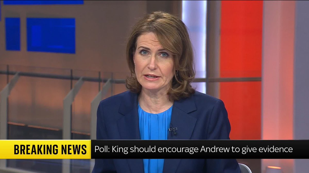 BREAKING: An overwhelming majority of people think the King should encourage Andrew to give evidence to police in the U.S. about Jeffrey Epstein, according to a YouGov poll for Sky News. Andrew denies allegations of wrongdoing. 📺 Sky 501 Laura Bundock