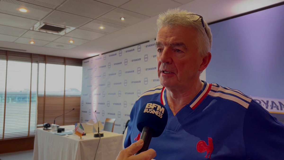 Le PDG de Ryanair "appelle la France à supprimer ses taxes" sur le secteur aérien ✈️ De passage à Paris pour signer un contrat à plusieurs milliards de dollars pour des moteurs avec Safran, Michael O'Leary a dénoncé "la politique erronée" de la France. 📹 Jean-Baptiste Huet avec Elyne Le Faou