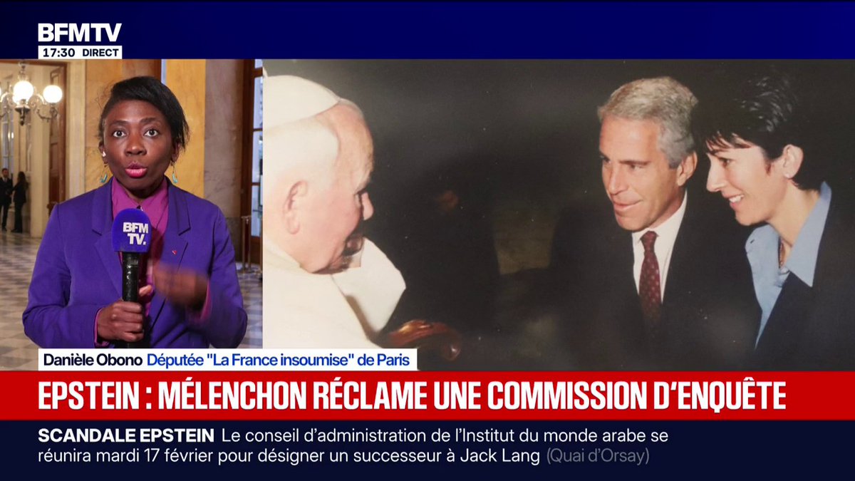 Danièle Obono (LFI) demande que le "parquet se ressaisisse" de l'affaire Epstein et l'ouverture d'une commission d'enquête parlementaire