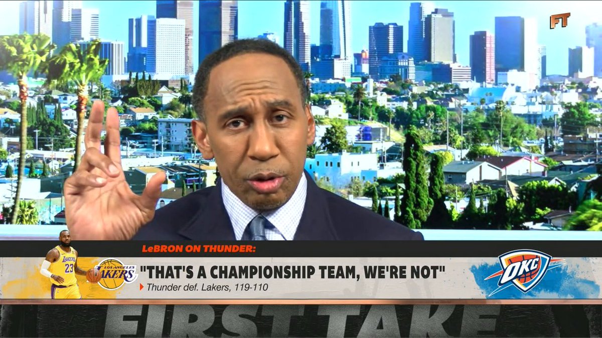 "No wonder you haven’t seen JJ Redick smile since Thanksgiving." Stephen A Smith weighs in on the Lakers after their loss to the Thunder 👀