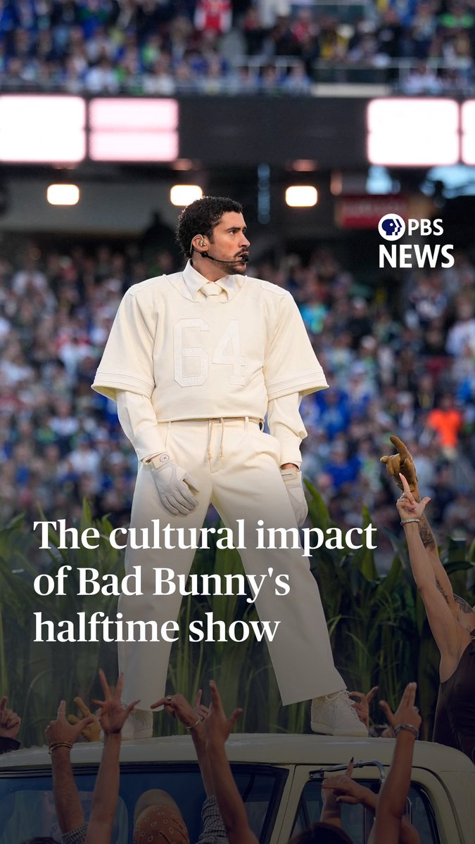 Bad Bunny's Super Bowl halftime show made history and international headlines. The Grammy-winning Puerto Rican rapper, singer and producer, whose full name is Benito Antonio Martinez Ocasio, is one of the most popular musical artists on the planet. His 13-minute set on Sunday was the first in Super Bowl history performed nearly entirely in Spanish. The show was dense with symbolism, including messages of Puerto Rican pride and independence. But Bad Bunny's performance also became a magnet for criticism from President Donald Trump and others, even before he took the stage. @IAmAmnaNawaz spoke with Vanessa Diaz, an associate professor at Loyola Marymount University and the author of the book "P FKN R: How Bad Bunny Became the Global Voice of Puerto Rican Resistance.