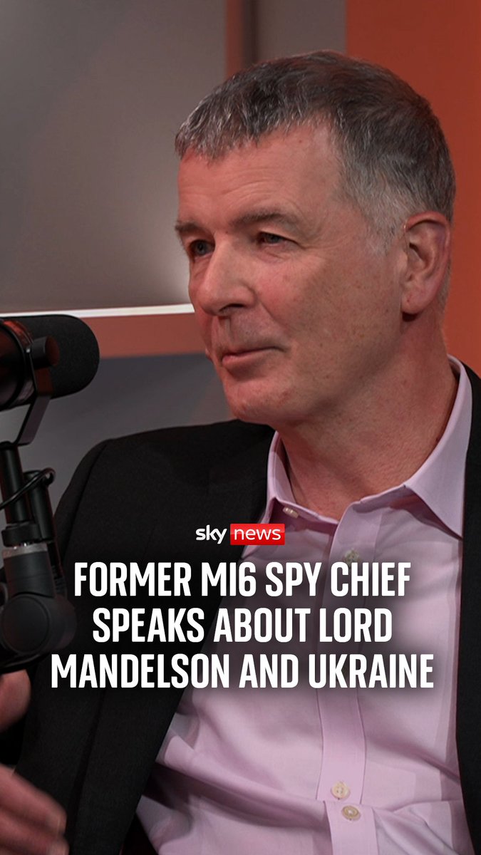 Sir Richard Moore, the former spy chief who steered MI6 for five years, tells Sky’s Yalda Hakim he had no part in Lord Mandelson's vetting process - and that Europe should do more to support Ukraine. 🎧 Listen to their full discussion on The World podcast