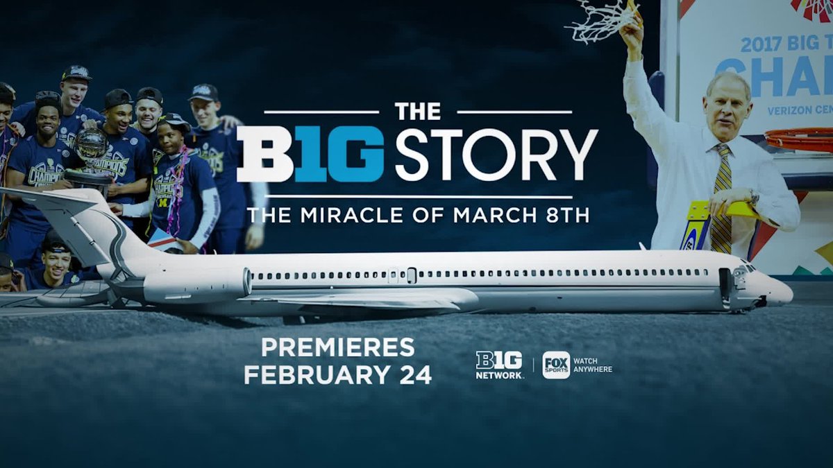 "The pilot hits the brakes, and at that point you know something is wrong." The B1G Story: The Miracle of March 8th recounts 2017 Michigan Men's Basketball's emotional and unprecedented Big Ten Conference tourney title run. 📺 2/24 on Big Ten Network