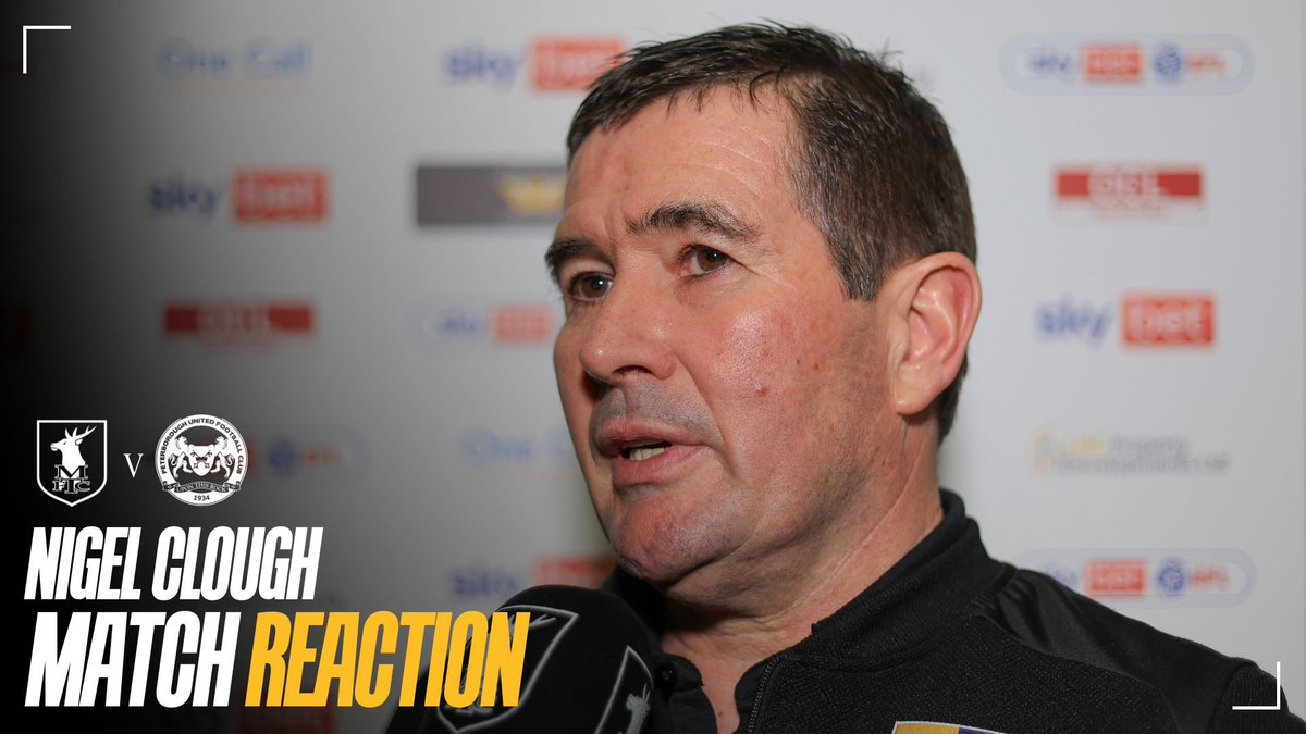🗣️ Hear from manager Nigel Clough following this evening's 2-1 loss at home to Peterborough United. #Stags 🟡🔵