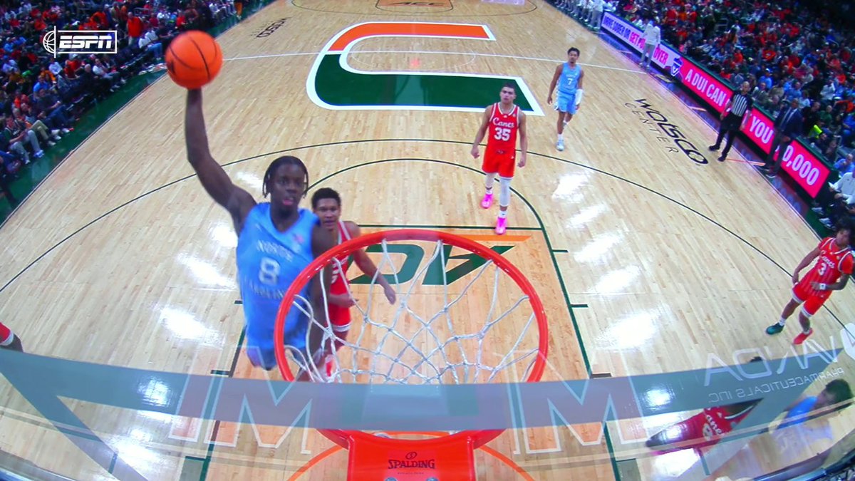 CALEB WILSON OH MY 😳 Watch No. 11 North Carolina-Miami on ESPN and the ESPN App 🍿