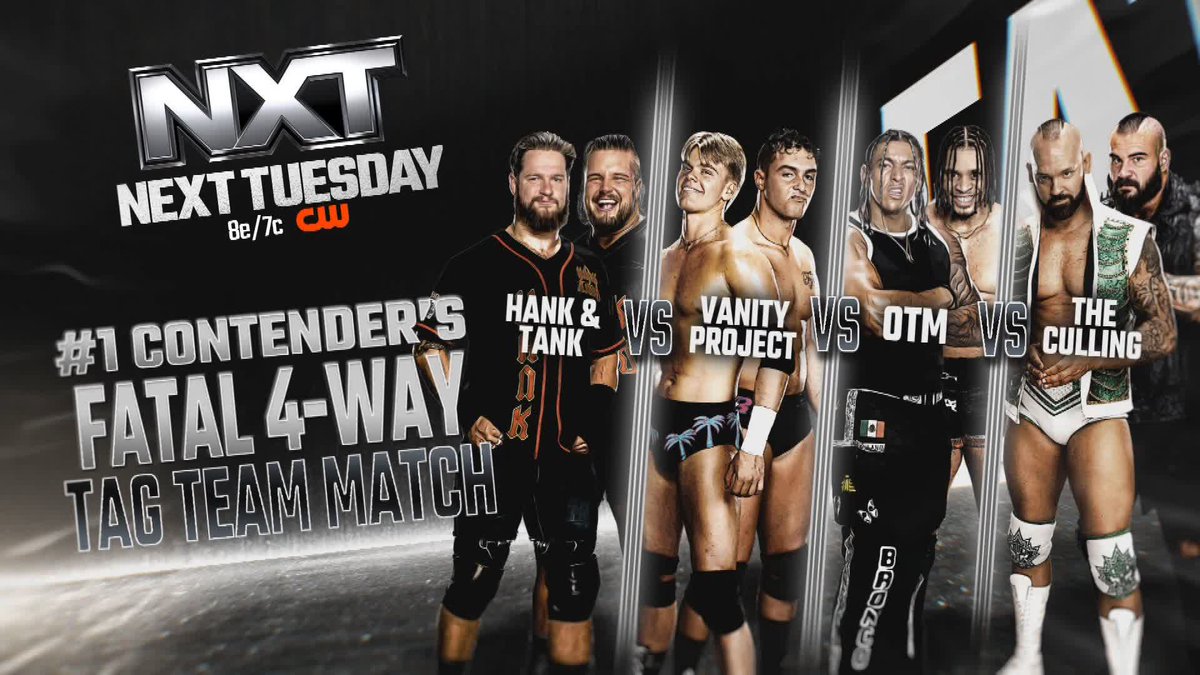 🚨 Following their win, The Vanity Project have been added to the #1 Contender's Tag Team Match making it a Fatal 4-Way! NEXT WEEK IS STACKED!