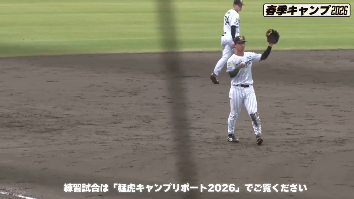 【宜野座】 コンスエグラ選手の痛烈な打球に好反応を見せた百﨑選手！ #hanshin #虎テレ #阪神タイガース #熱覇 虎テレでは春季キャンプをライブ配信