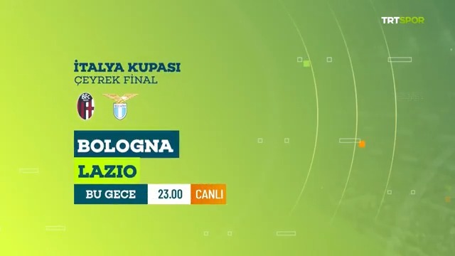 🇮🇹🏆 İtalya Kupası'nda çeyrek final heyecanı TRT Spor'da! 🤩 Bologna 🆚 Lazio 📅 Bu gece 🕚 23.00 📺💻📱 TRT Spor