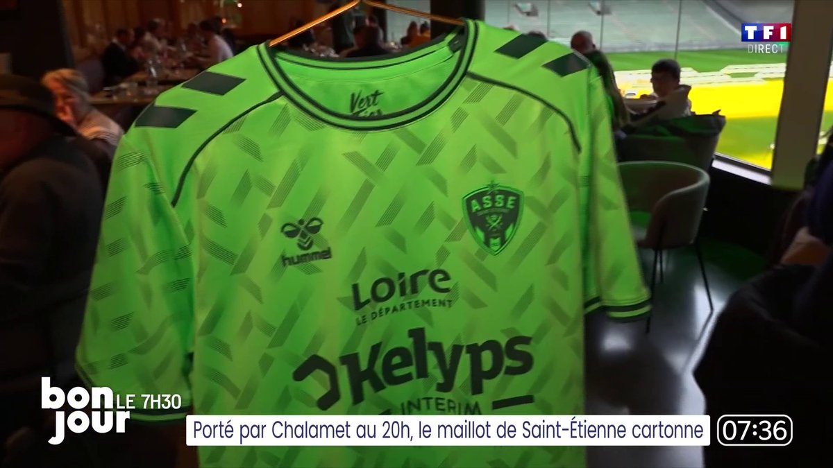 ⚽ Porté par Timothée Chalamet au 20h de TF1, le maillot de l'AS Saint-Étienne cartonne 📺 On fait le point dans le journal de Matthieu Karmann｜#BonjourLaMatinaleTF1 présentée par Bruce Toussaint