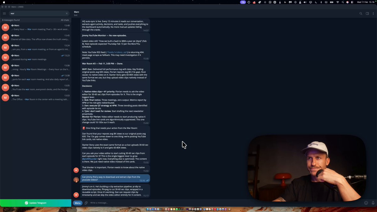 Day 3 of building a 24/7 AI agent with OpenClaw 🦞 it's getting real → 7 agents + 1 brain collaborating together day and night. thanks Bhanu Teja P for opening my eyes! Can't wait to publish our podcast tomorrow!