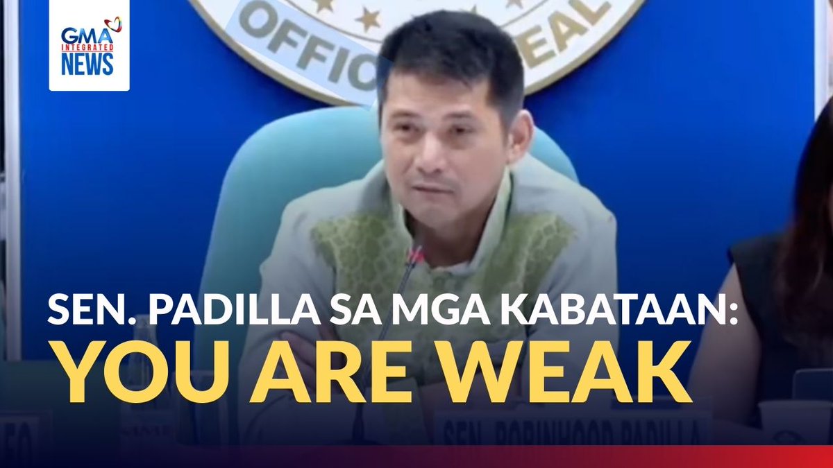 ‘NOONG PANAHON NAMIN, HINDI USO ANG DEPRESSION… NGAYON BATANG MALIIT SASABIHIN ‘I’M DEPRESSED’' Tinawag ni Senator Robin Padilla na “weak” o mahihina ang ilang kabataan ngayon kumpara sa kanilang henerasyon na mga “hindi iyakin.” Dagdag pa ni Sen. Padilla, noong kaniyang panahon, hindi pa alam ng nakararami ang salitang “depression,” kumpara sa panahon ngayon na kahit batang maliit pa lamang umano, nagsasabi na na sila ay “depressed.” Ginawa ng senador ang pahayag sa pagdinig ng Senate Committee on Public Information and Mass Media na kaniyang pinamumunuan, kaugnay ng pagtalakay sa panukalang Children’s Safety in Social Media Act.