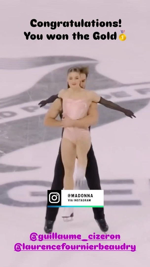 Guillaume Cizeron et Laurence Fournier Beaudry validés par la reine de la pop, Madonna, c'est pas la classe ça ? 😎🥇