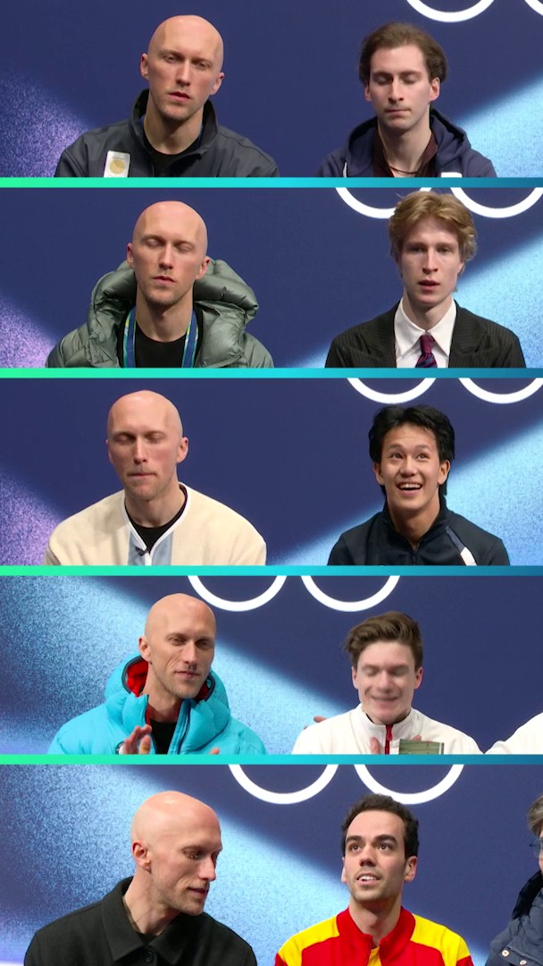 The busiest man at the Olympic Games! 👨💼🧑💼 French coach Benoit Richaud was seen wearing the jackets of multiple nations with different athletes during the figure skating… because he is working with 16 skaters from 13 different countries! 😅🌎