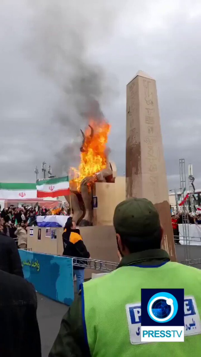 Iranians set effigy of Baal, an ancient Canaanite deity often used to symbolize Satanism and elite corruption, to express outrage over the Epstein scandal in the West. Follow Press TV on Telegram: