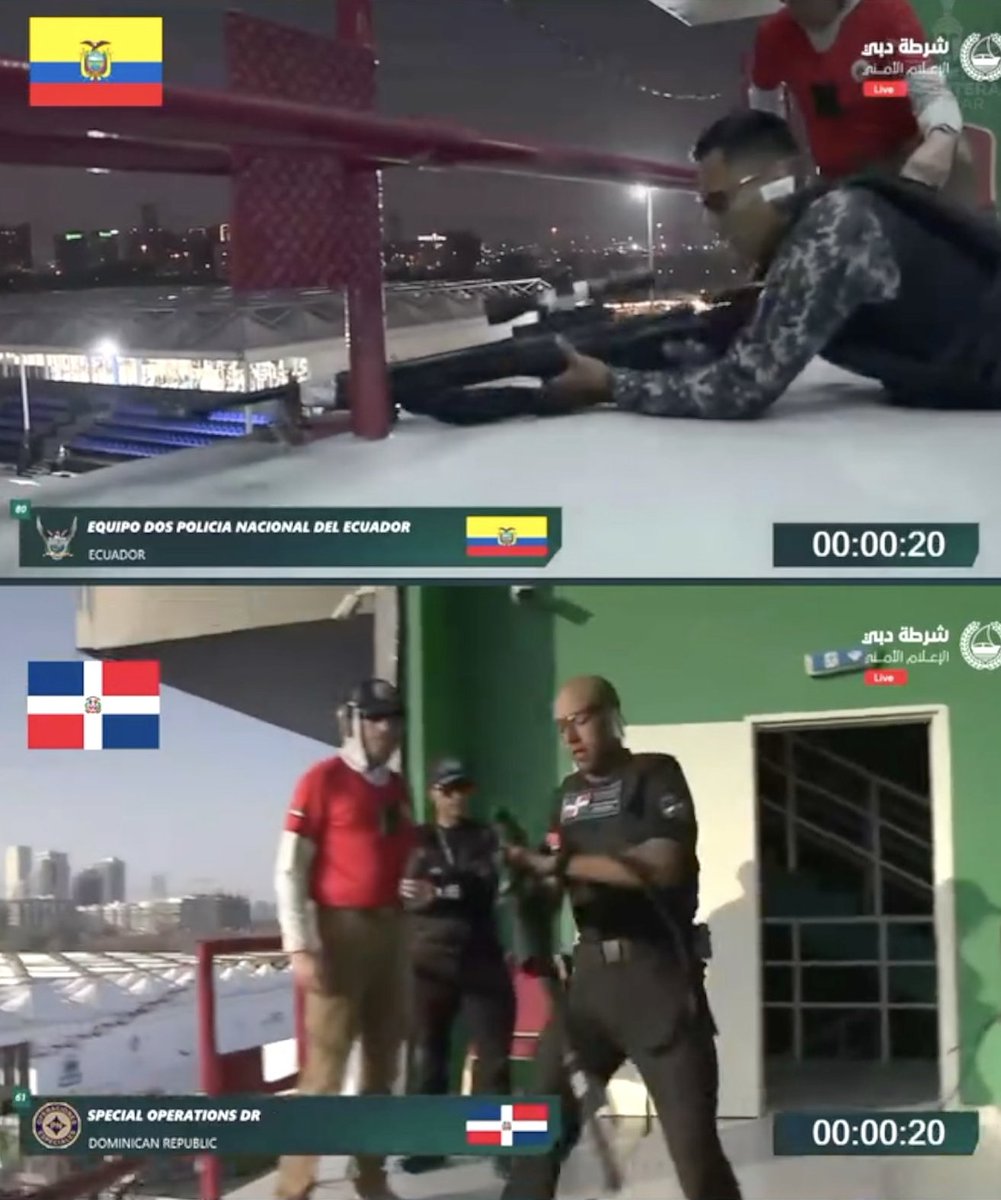 🇪🇨 Ecuador compite en el UAE SWAT Challenge 2026, la Policía Nacional representa al país en Dubái 🇦🇪 👮‍♂️ La Policía Ecuador está participando en el UAE SWAT Challenge 2026, una de las competencias tácticas más exigentes y prestigiosas del mundo, que se celebra del 7 al 11 de febrero de 2026 en Dubái, Emiratos Árabes Unidos. 🚔 El evento reúne a más de 100 equipos de 48 países, que se enfrentan en pruebas diseñadas para simular operaciones policiales reales, poniendo a prueba su preparación física, estrategia, resistencia y trabajo en equipo. 🏃‍♂️ Ecuador ya compite activamente en las distintas pruebas, demostrando capacidad operativa frente a unidades élite del mundo. Los resultados finales se anunciarán este 11 de febrero de 2026, ¿crees que Ecuador gane la competencia?