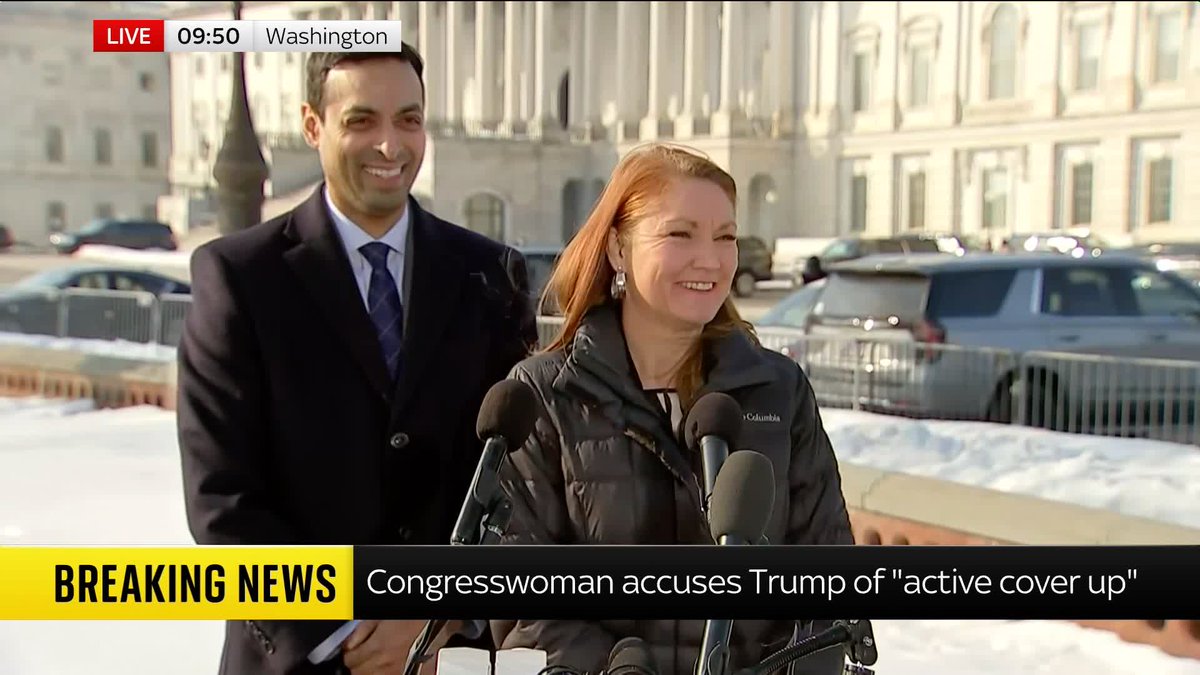 'The Royal family's reputation is on the line right now'. Democrat Representative Melanie Stansbury and Democrat Representative Suhas Subramanyam respond to US Correspondent @JamesMatthewSky at the Epstein survivors news conference in Washington. 🔗