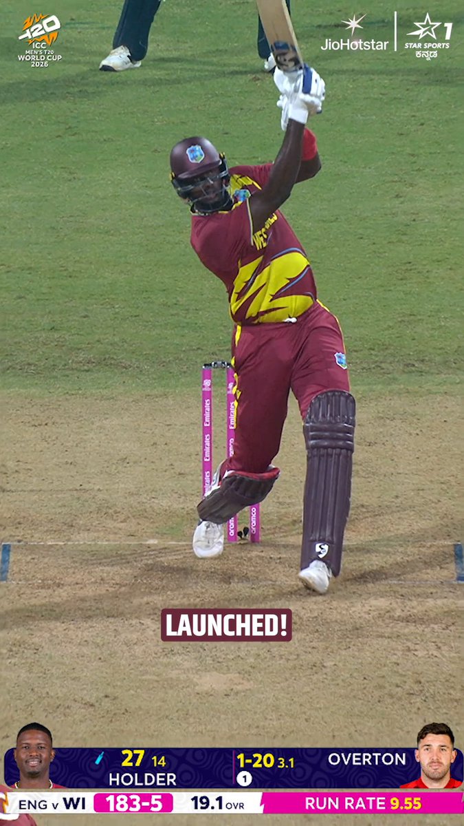 SIX HITTING OF JASON HOLDER 😍