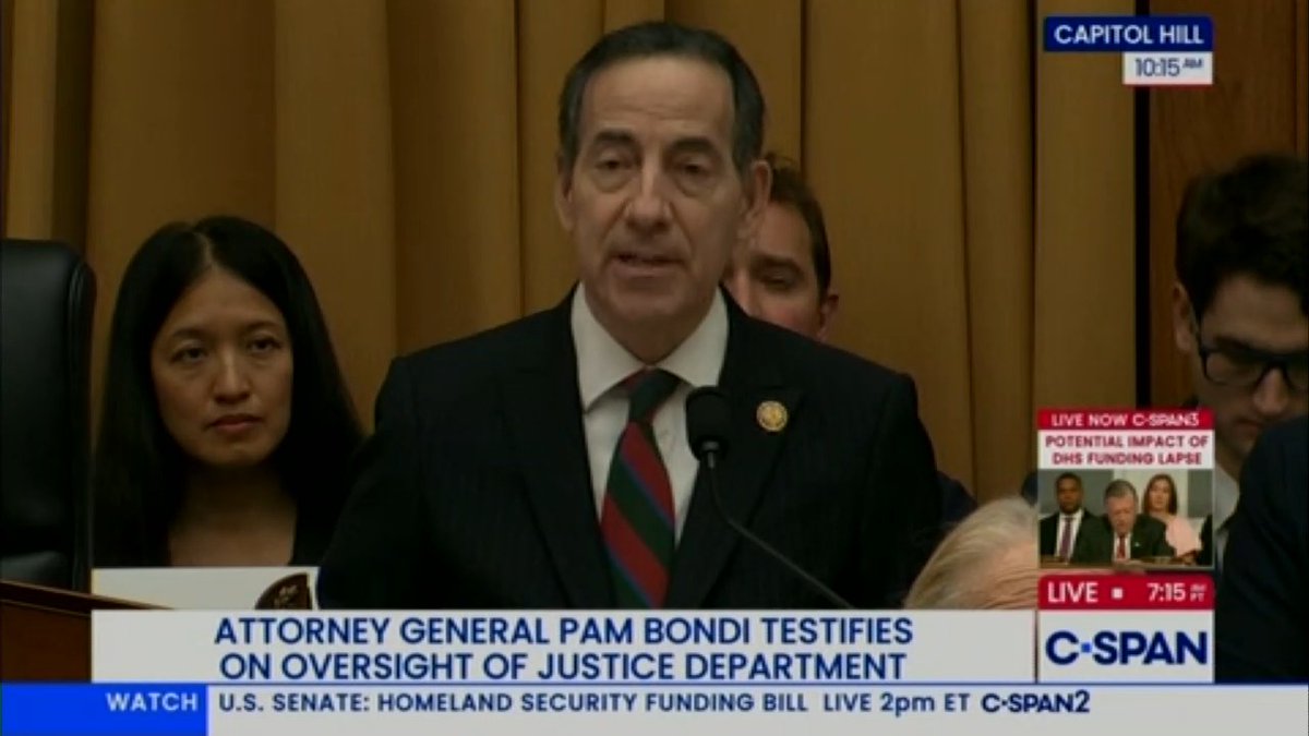 Rep. Raskin to Pam Bondi: You're siding with the perpetrators and ignoring the victims. That will be your legacy. You're running a massive Epstein coverup right out of the Department of Justice.