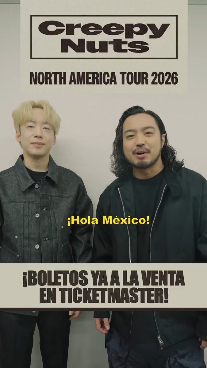 ¡CREEPY NUTS envía saludos a sus fans en México! 🇯🇵🎶 ¡Sé parte de una noche épica en vivo llena de energía y Hip Hop! 🎟️ Boletos en Ticketmaster: