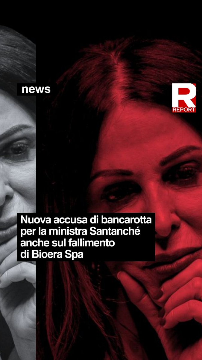 La procura di Milano ha nuovamente iscritto nel registro degli indagati la ministra del Turismo Daniela Santanché. Questa volta, l’ipotesi di reato sarebbe di bancarotta anche per quanto riguarda il fallimento di Bioera Spa. Rivedi “Open to fallimento” 👇