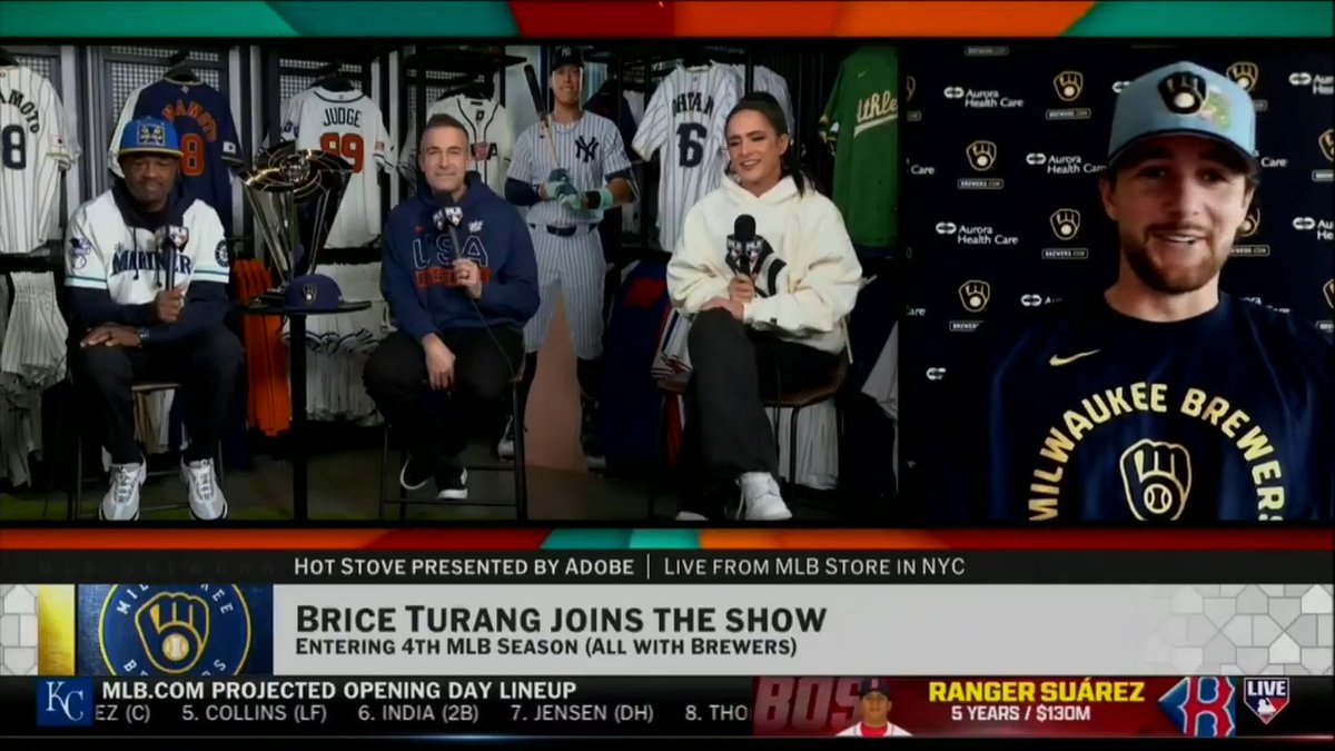 "Same message. Being yourself, going out there and compete, winning every pitch." Milwaukee Brewers 2B brice turang shares some clubhouse insight from Pat Murphy ahead of Spring Training and what he's been working on this offseason! #MLBNHotStove