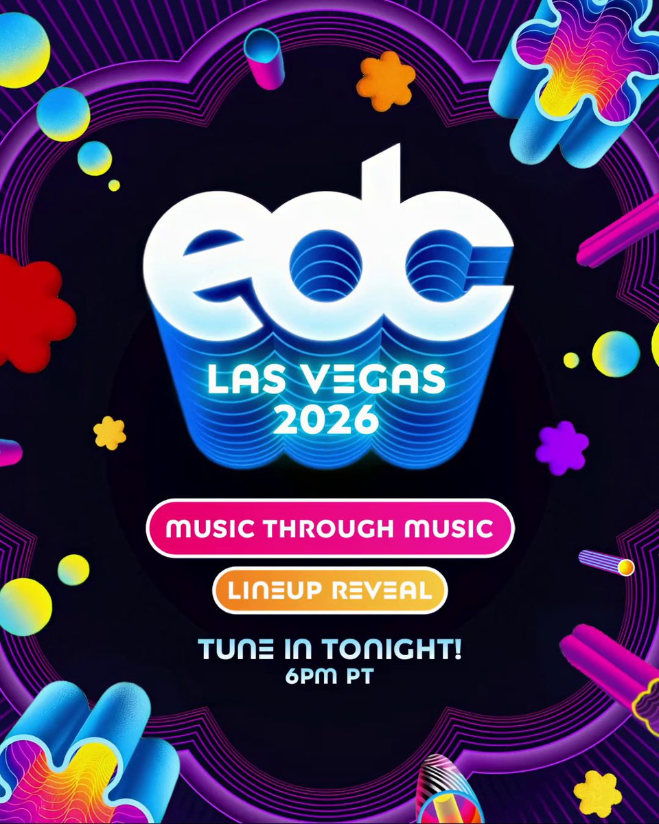 🚨 TONIGHT at 6PM PT 🚨 The #EDCLV2026 lineup comes to life through #MusicThroughMusic. 🎶📜 Tune in at or hit the link in bio! Join the livestream, connect the dots, and experience it together. 👀🫶✨