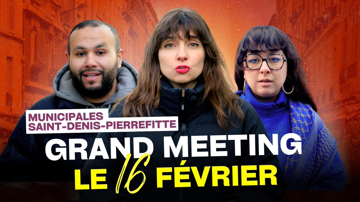 🔴 Saint-Denis – Pierrefitte : venez au GRAND MEETING le 16 février à la salle de la Légion d’honneur ! Rendez-vous le 16 février à 19h, pour un meeting avec Elsa Marcel, tête de liste aux élections municipales, Anasse Kazib, porte-parole de RP, Oumou Gueye et d'autres invités.