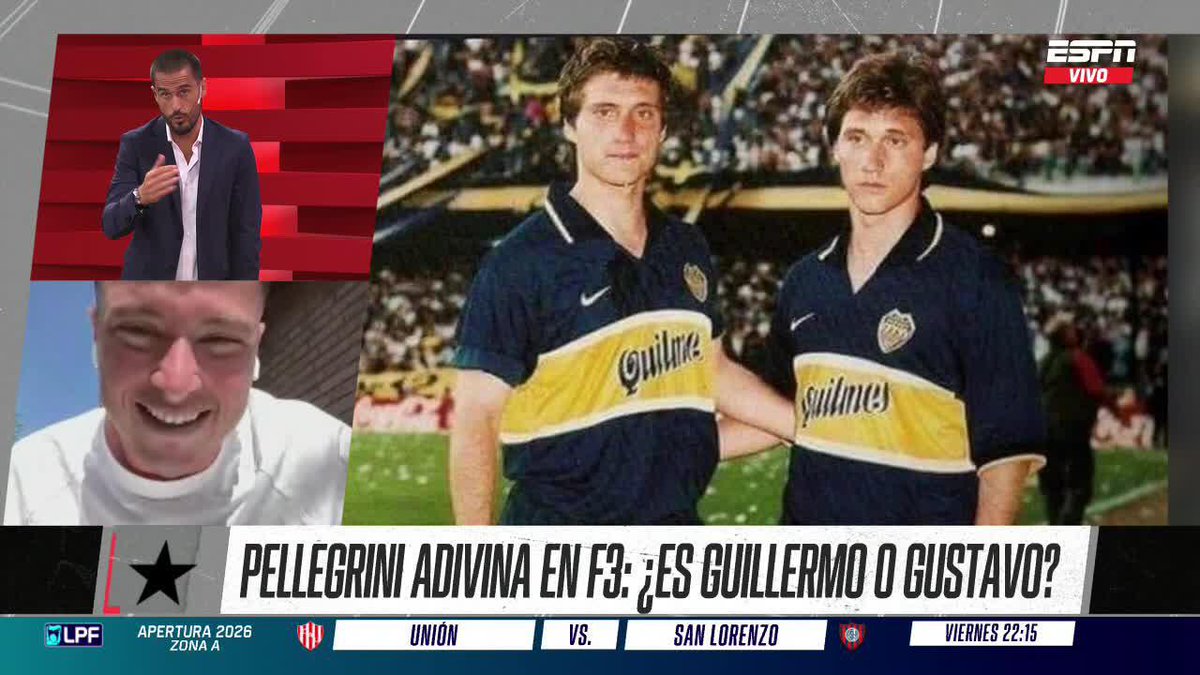 ¿CUÁL ES CUÁL DE LOS BARROS SCHELOTTO? 😅 Mati Pellegrini realizó una prueba difícil diferenciando a Guillermo y Gustavo. ¿Los reconoció? ▶️ Mirá #ESPNFútbol3 en el Plan Premium de #DisneyPlus