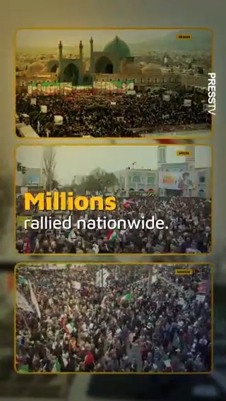 Rise of a Nation: 47 Years on, millions of Iranians take to the streets, unbroken and unbowed Follow Press TV on Telegram: