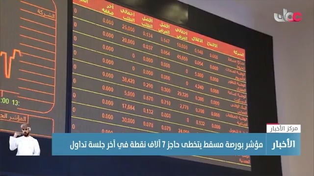 ▶️ مؤشر بورصة مسقط يتخطى حاجز 7 آلاف نقطة في آخر جلسة تداول. #مركز_الأخبار