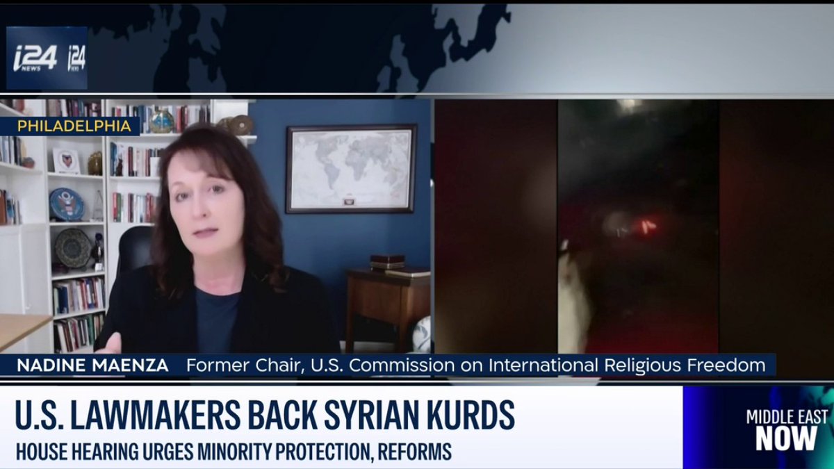 'The president and CENTCOM told the Syrian security forces stop. We saw massacres, beheadings, executions of entire Kurdish families. These are the kinds of acts that will destroy the legitimacy Al-Sharaa is trying to build' Nadine Maenza on #MiddleEastNow with Natasha Raquel Kirtchuk