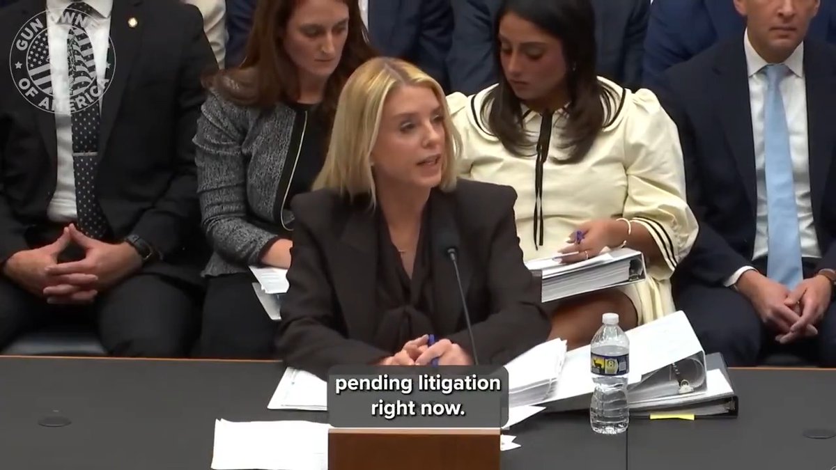 Rep Ben Cline asks AG Pam Bondi why they're STILL enforcing a registration requirement, and the felony criminal penalties that come with it, for NFA items despite the "tax" being removed as of January 1st this year. She responds that it's "pending litigation" which is technically true. However, it's only true because her DOJ hasn't dropped their support of it in court. If they did then the registration and the "pending litigation" would just go away. It really is that simple... #NFA #PamBondi #AG #DOW #silencer #SBR #suppressors #OSHA #safety