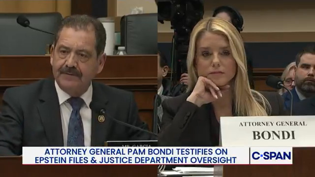 .Congressman Chuy García to Attorney General Pamela Bondi: "You're one of the worst Attorney Generals in history and an instrument of Donald Trump's authoritarian agenda, and I'm glad the American people are seeing who you are, how you act, and the lack of good values."