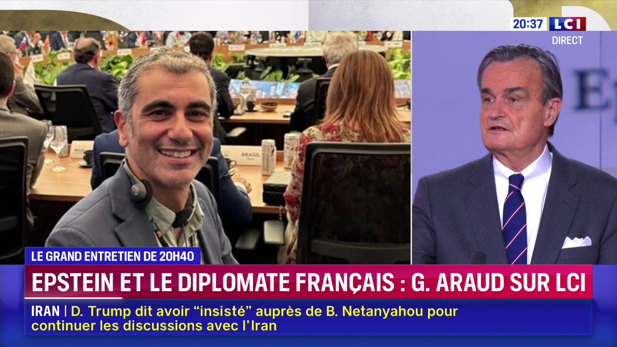 🔴 Affaire Epstein 🗣️ Suite à un rapport, "immédiatement j'ai annoncé que Fabrice Aidan était renvoyé... Ce qui me frappe, c'est que de son côté, la justice américaine qui avait les dossiers du FBI, n'a jamais poursuivi monsieur Aidan" : Gérard Araud invité de Darius Rochebin