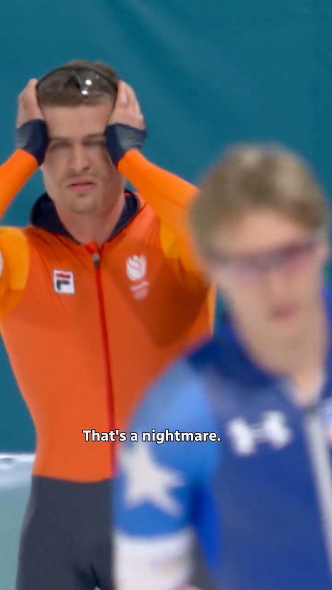 DRAMA IN SPEED SKATING 😱 Joep Wennemars was IRATE after being clipped in the men’s 1000m final He was granted a re-skate but was battling fatigue on the following attempt, skating worse than his original time Story: