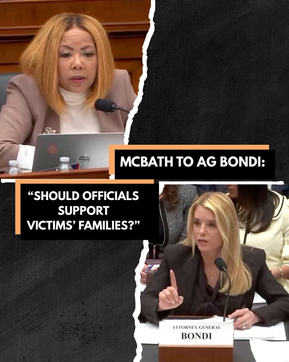 Only when she was reminded about my family's case would Attorney General Pam Bondi agree that yes, the mourning families of those killed by violence should be respected by government officials. Watch our exchange in the House Judiciary Dems Committee today: