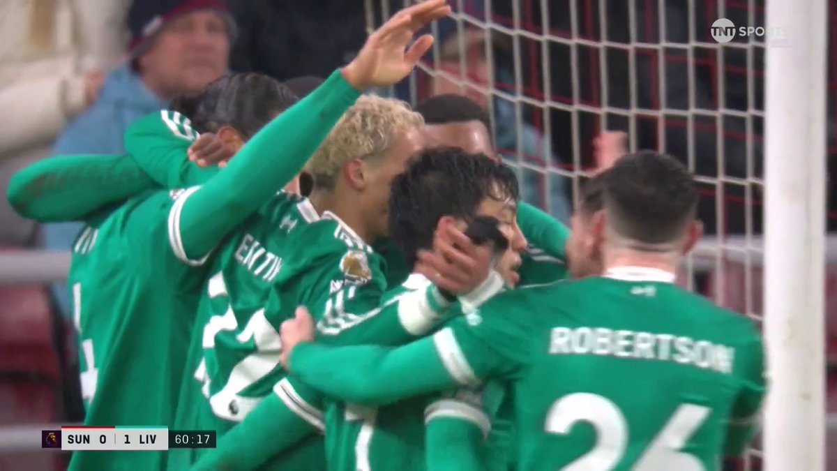 Liverpool find the breakthrough at the Stadium of Light! Virgil van Dijk's header deflects off Habib Diarra and goes in 💥 📺 TNT Sports &amp; discovery+ UK