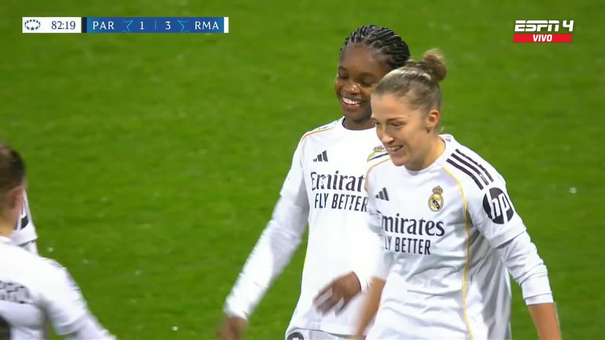 🇨🇴 GOOOL de Linda Caicedo. La colombiana marcó el 3-1 de #RealMadrid en su visita a #ParisFC, al 83’ 👀 Es la segunda anotación de la colombina en la Champions League