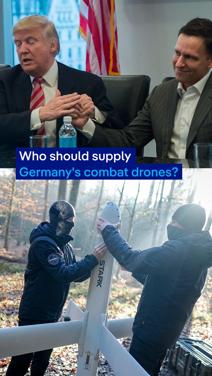 Germany needs combat drones fast. A firm backed by controversial investor Peter Thiel, a close ally of Donald Trump, is in the running to provide them. Opposition lawmakers are raising the alarm.