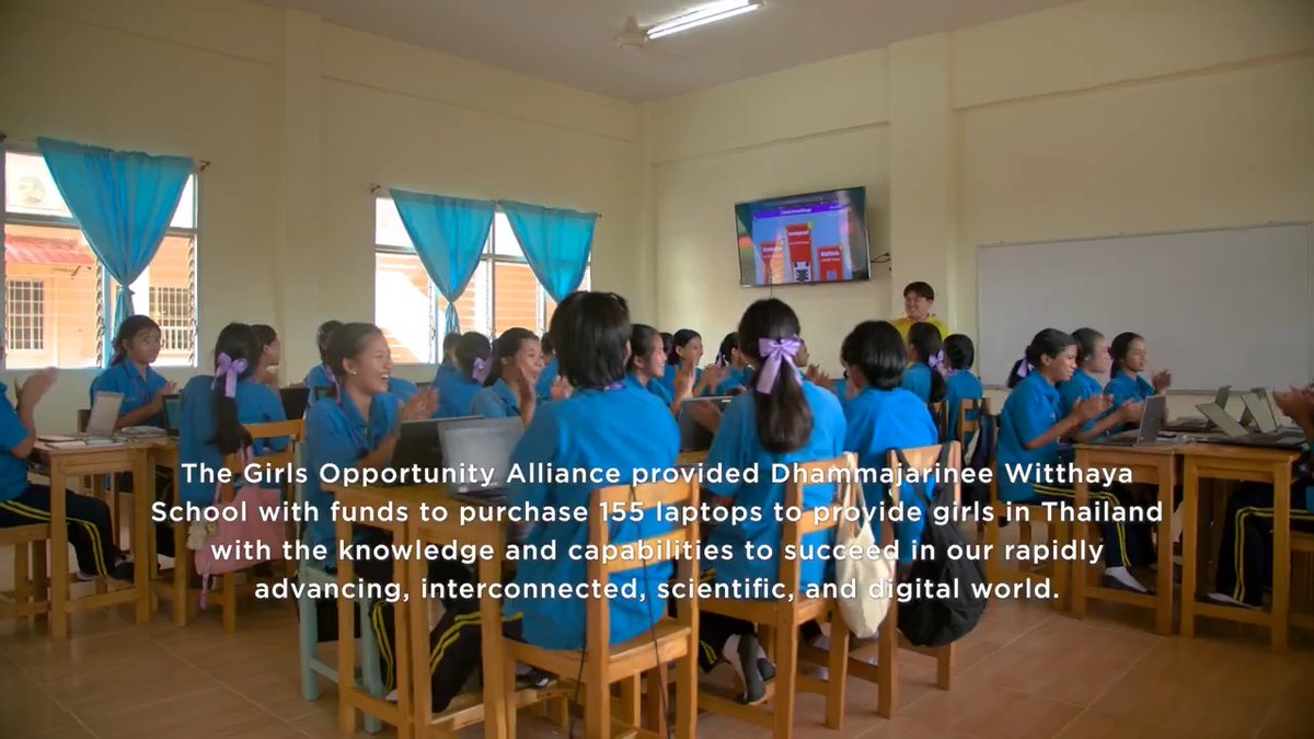 The Girls Opportunity Alliance is proud to support girls getting #STEM education all around the world—including at the Dhammajarinee Witthaya School in Thailand. On this International Day of Women and Girls in Science, I hope you’ll learn more about their story and consider supporting our work.