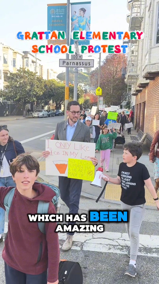 The kids are alright. Thank you to Finnley of Grattan Elementary for organizing this inspirational protest against ICE. And a huge shout out to Officers Rhodes and Washington of the SFPD Park Station for keeping everyone safe and "making it look official."