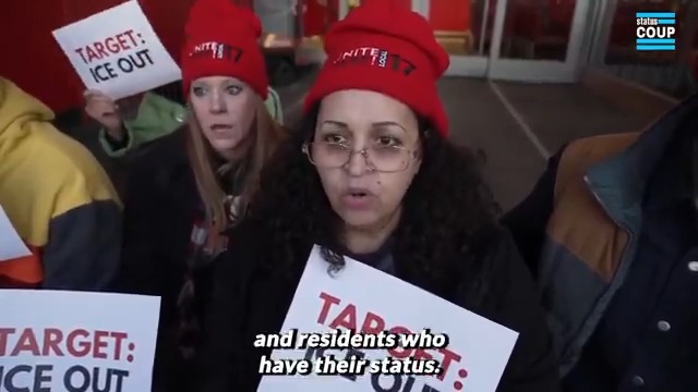 "They are here intimidating all of us....they're arresting citizens and residents who have their status. So that's not right, that's why I'm here." Minneapolis resident speaks out on why she's blocking and protesting Target and ICE LIVE NOW ⬇️