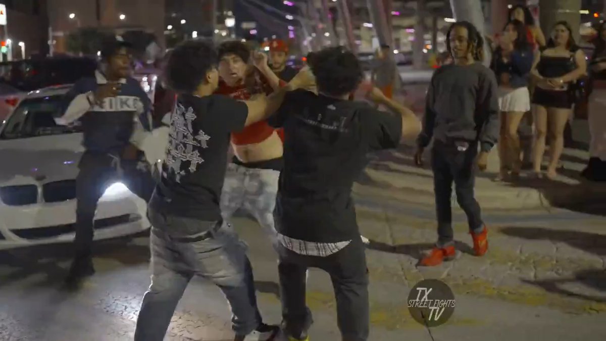 Crazy 3 vs 1 fight Downtown ATX
